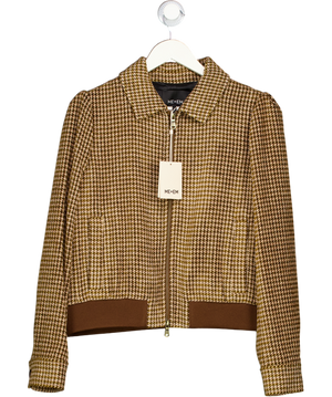 ME + EM Brown Heritage Bomber Jacket Italian Houndstooth UK 14
