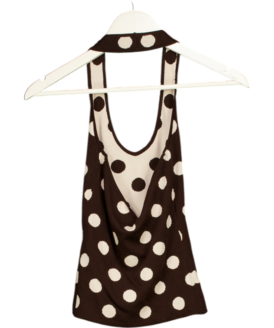 Glassons Brown Print Knit Halter Top UK S