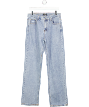 White Fox Blue Low Rise Wide Leg Jeans UK M