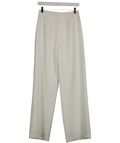 COMMENSE Ivory White Pleated Wide Leg Trousers UK S