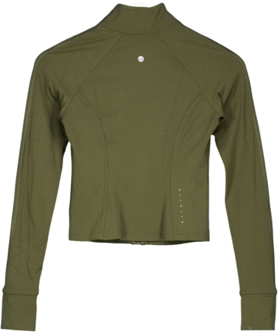 CRZ YOGA Green Butterluxe Full Zip Crop Running Jacket UK 6