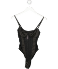 Black Sheer Mesh Bodysuit UK S