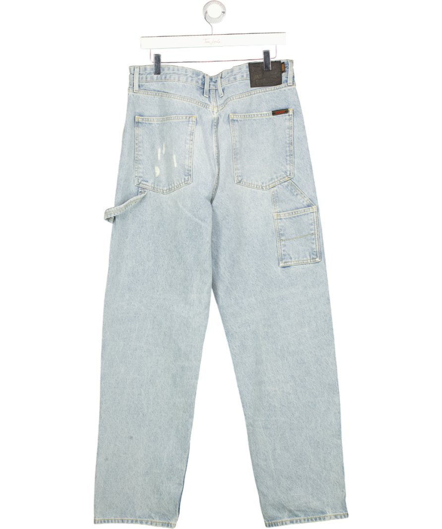 Superdry Blue Organic Cotton Vintage Slim Straight Jeans UK M