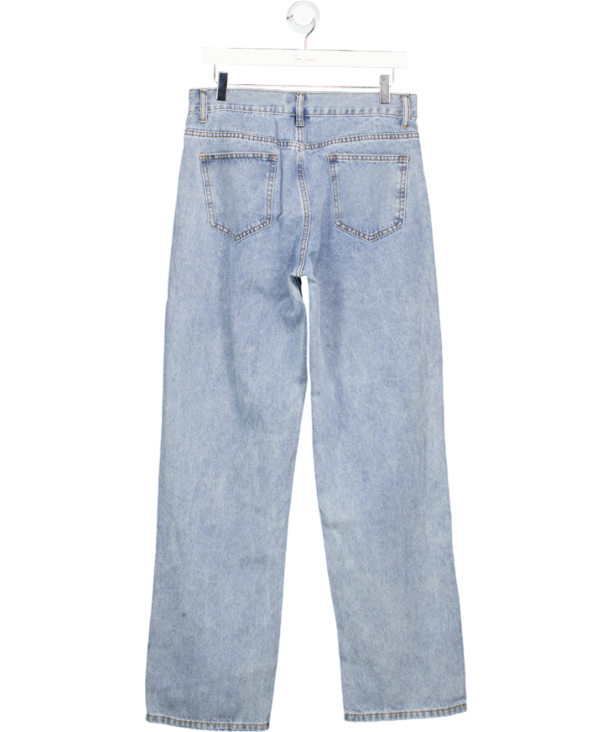 White Fox Blue Low Rise Wide Leg Jeans UK M