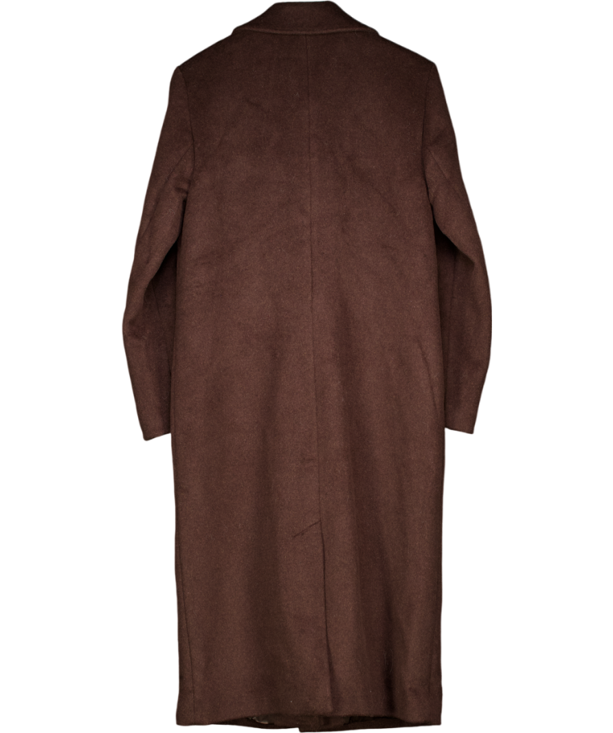 Abercrombie & Fitch Brown Wool Blend Tailored Coat - Tall Length UK M