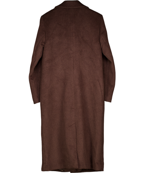 Abercrombie & Fitch Brown Wool Blend Tailored Coat - Tall Length UK M