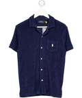 Polo Ralph Lauren Blue Custom Slim Fit Terry Camp Shirt UK S