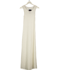 ASOS Design Slub Racer Maxi Dress In Cream UK S