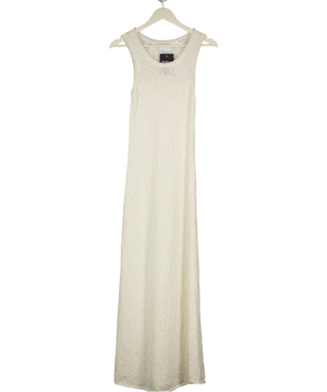 ASOS Design Slub Racer Maxi Dress In Cream UK S
