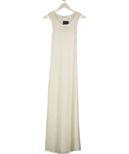 ASOS Design Slub Racer Maxi Dress In Cream UK S