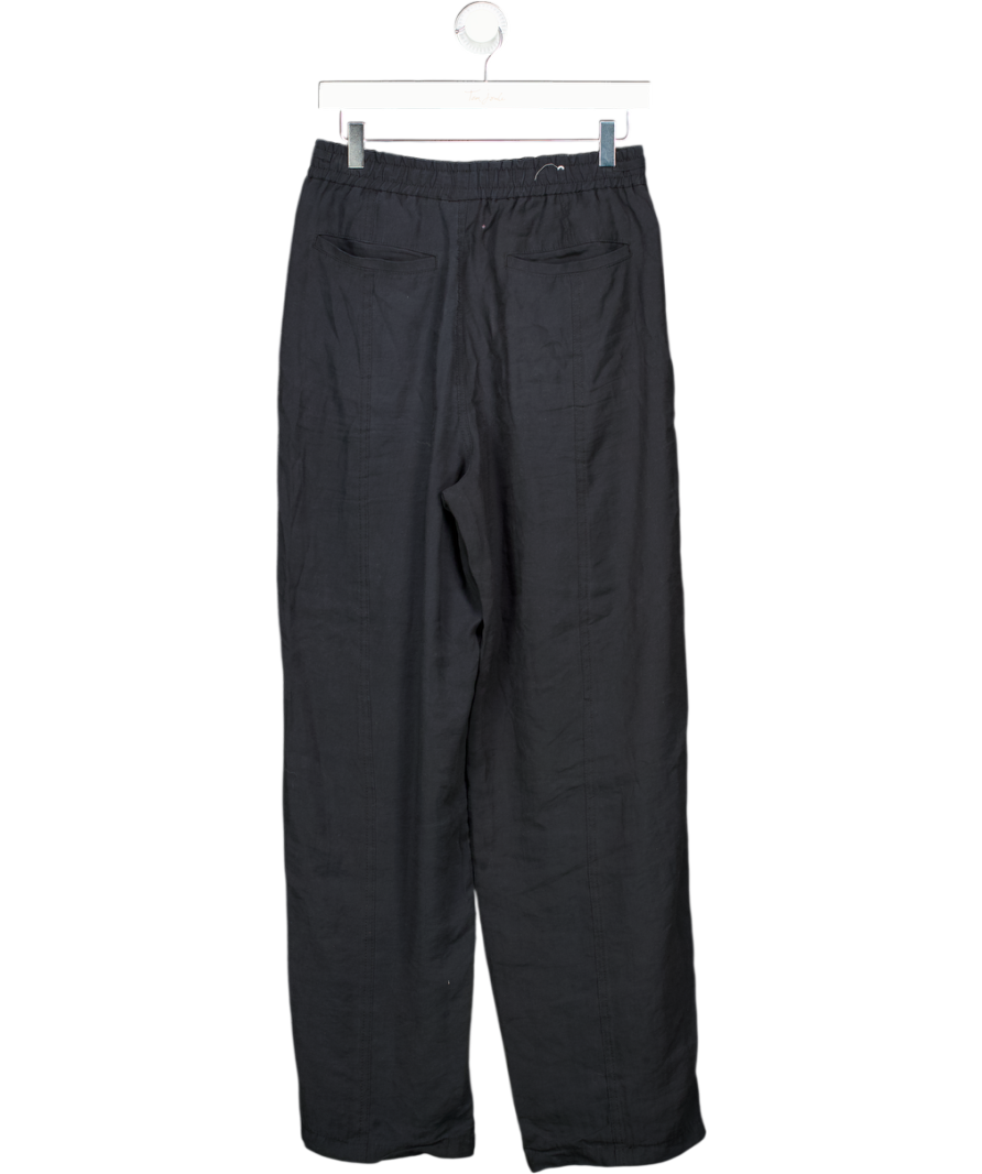 ZARA Black Modal Blend Loose-fit Trousers UK S