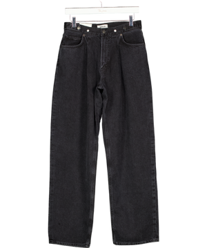 AGOLDE Black Wash High Waist Pleated Baggy Mid Rise Jeans W26