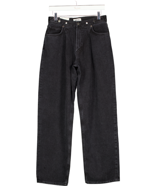 AGOLDE Black Wash High Waist Pleated Baggy Mid Rise Jeans W26