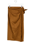 Commense Brown Suede Maxi Skirt UK XS