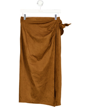 Commense Brown Suede Maxi Skirt UK XS