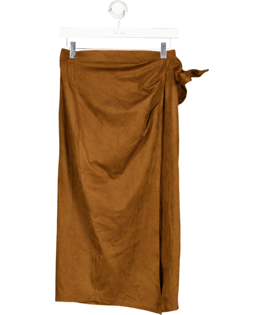 Commense Brown Suede Maxi Skirt UK XS