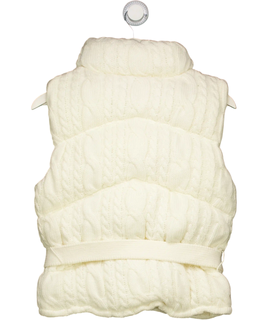 CAMILA COELHO Cream Eissa Cable Knit Puffer Vest UK M
