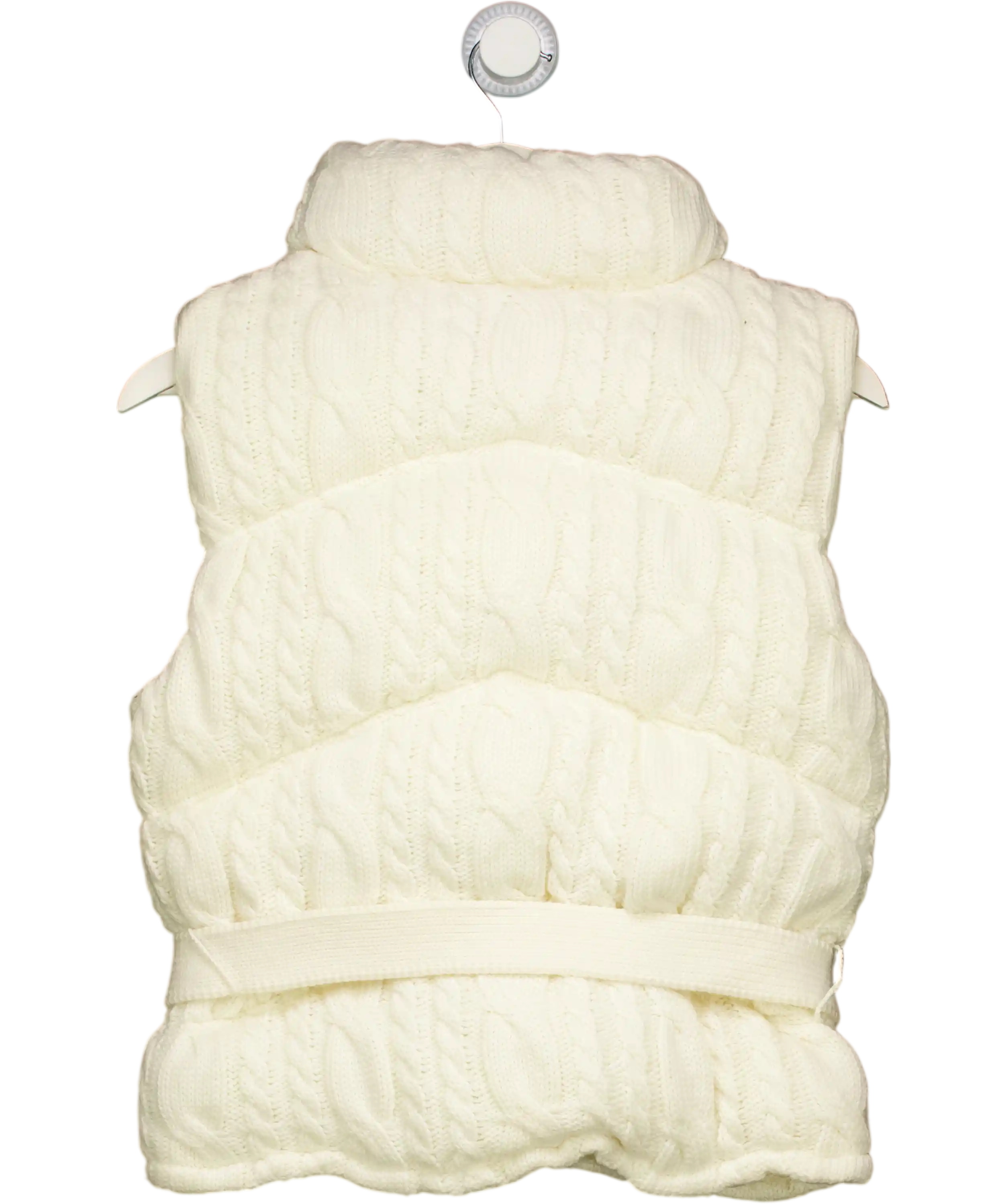 CAMILA COELHO Cream Eissa Cable Knit Puffer Vest UK M