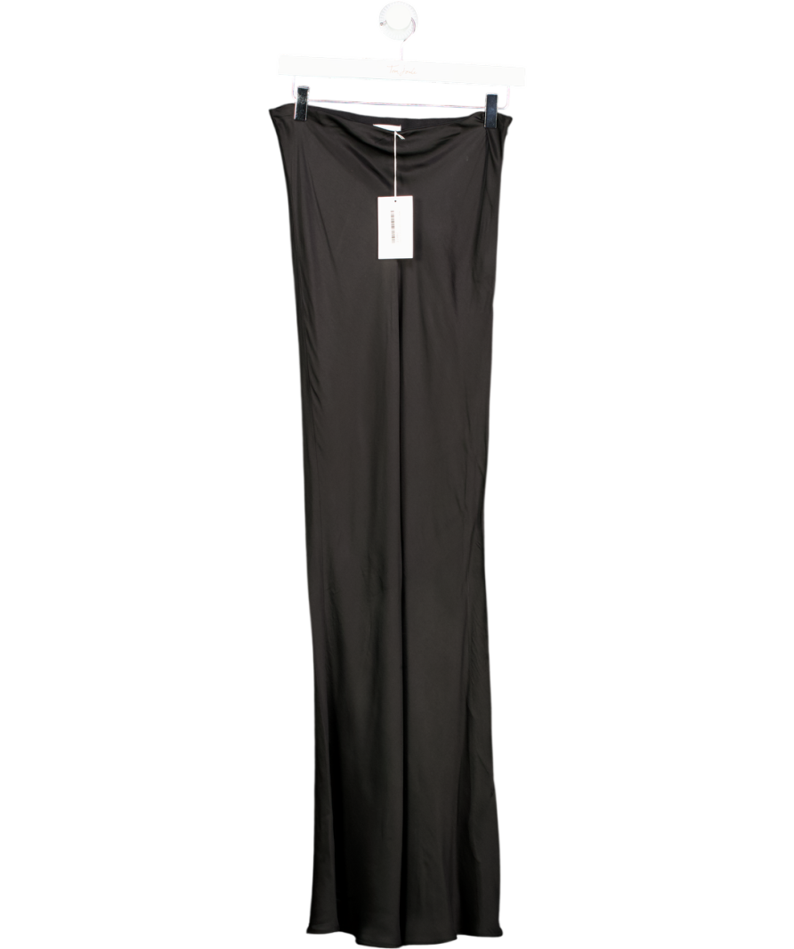 MISA Los Angeles Black Satin Maxi Slip Skirt UK M