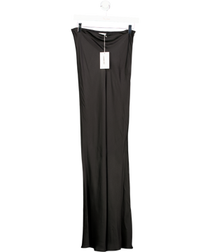 MISA Los Angeles Black Satin Maxi Slip Skirt UK M