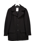Armani Collezioni Black Oversized Wool Coat UK 22