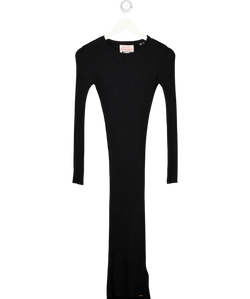 Superdry Black Ribbed Knit Midi Dress UK 6