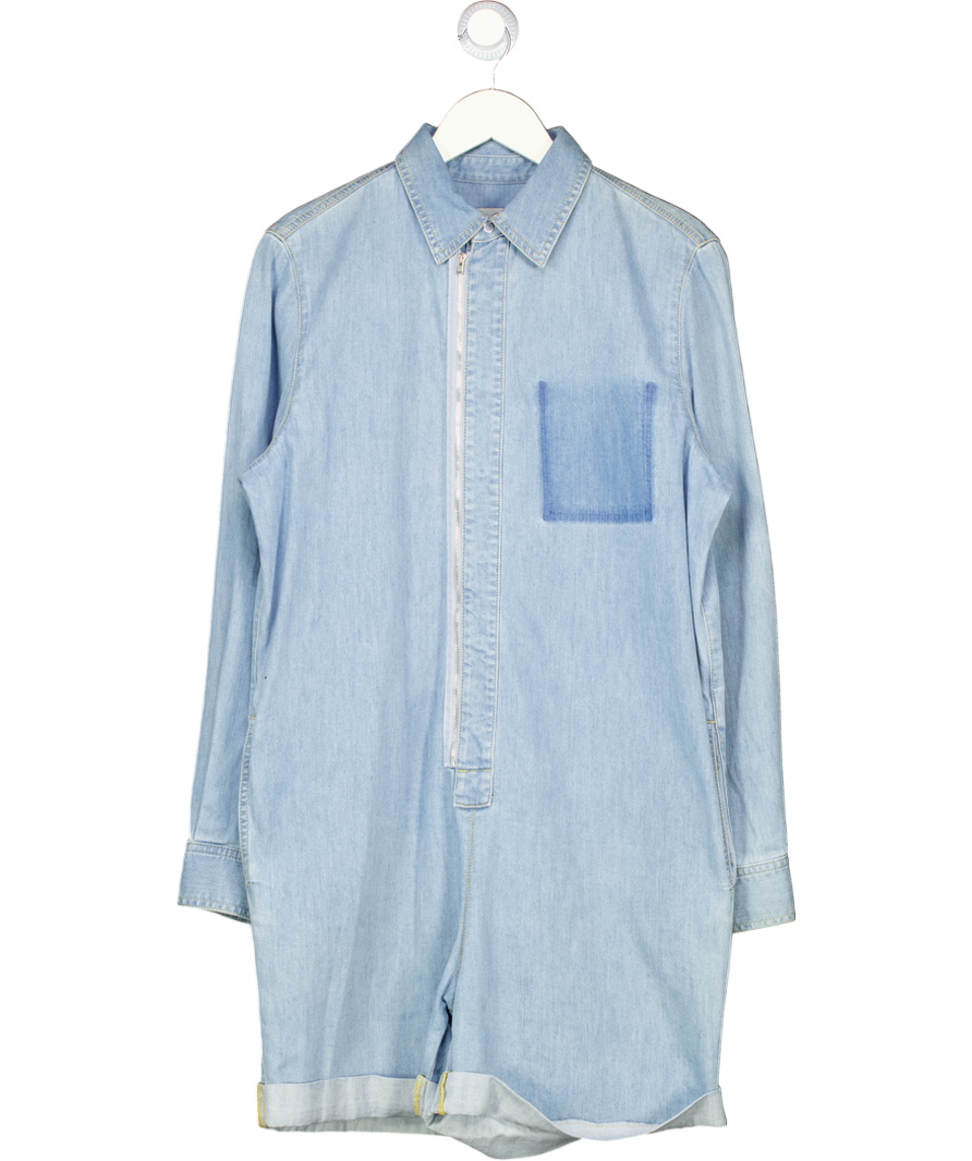 Stella McCartney Light Blue Denim Zip Front Playsuit It42 UK 10