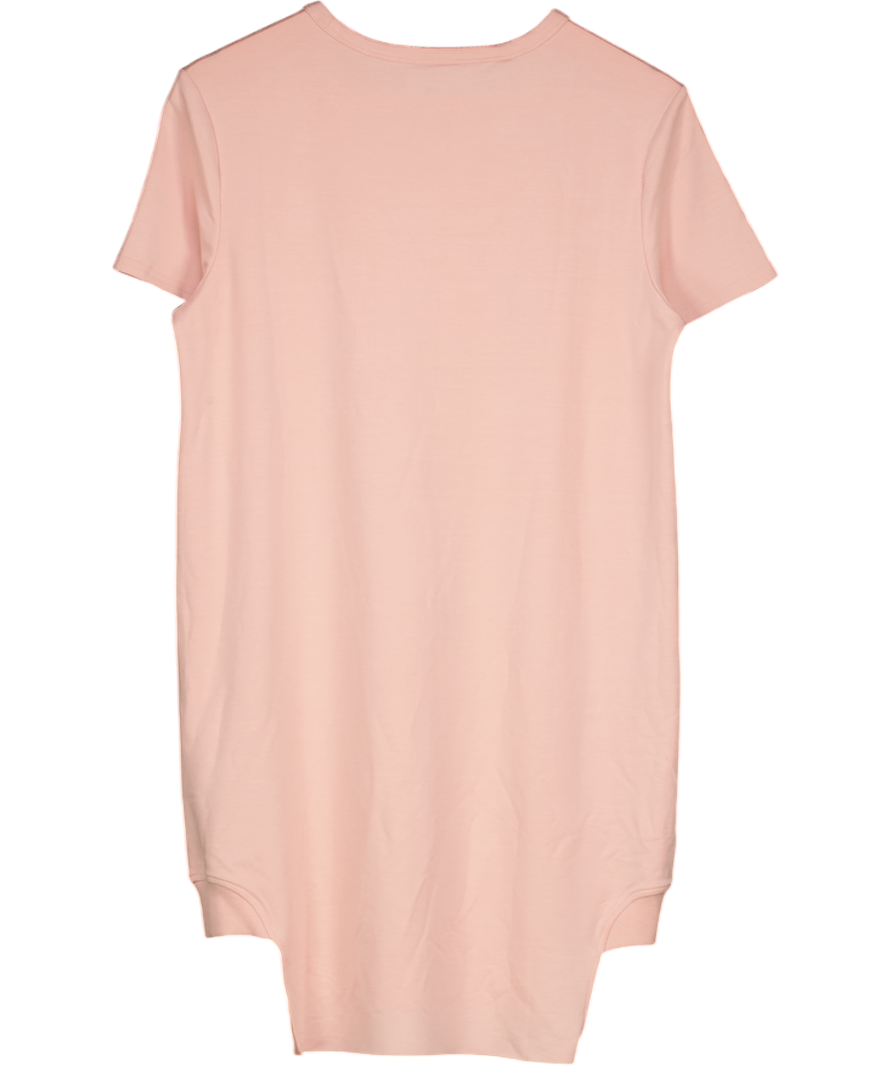 GYMSHARK Slounge Super Soft  Crescent T-shirt Dress - Blush Nude UK XS