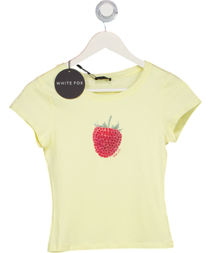 White Fox Yellow Make An Impression Baby Tee UK S