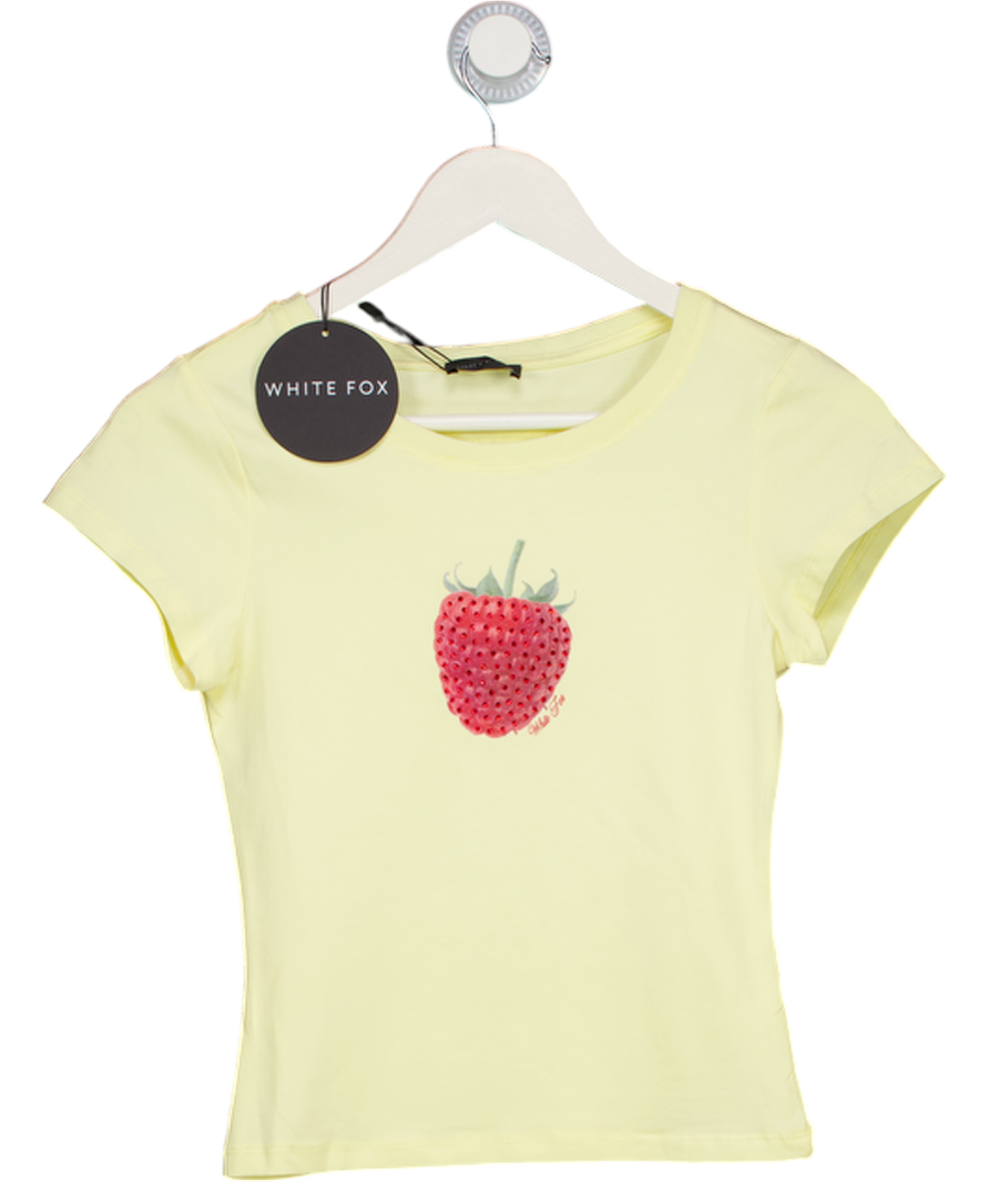 White Fox Yellow Make An Impression Baby Tee UK S