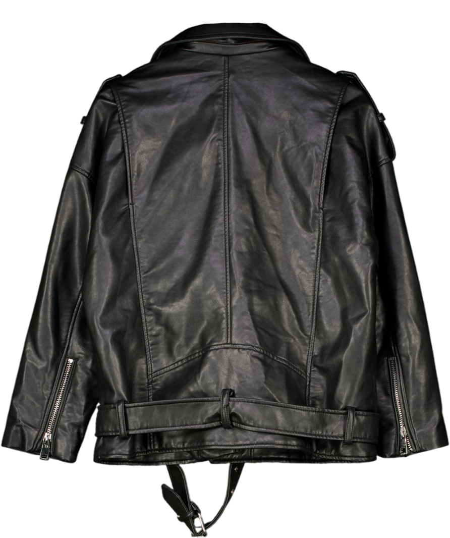 ZARA Black Faux Fur Leather Jackets UK S