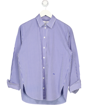 FRAME Blue & White Striped 100% Organic Cotton Oversize Classic Shirt UK XXS