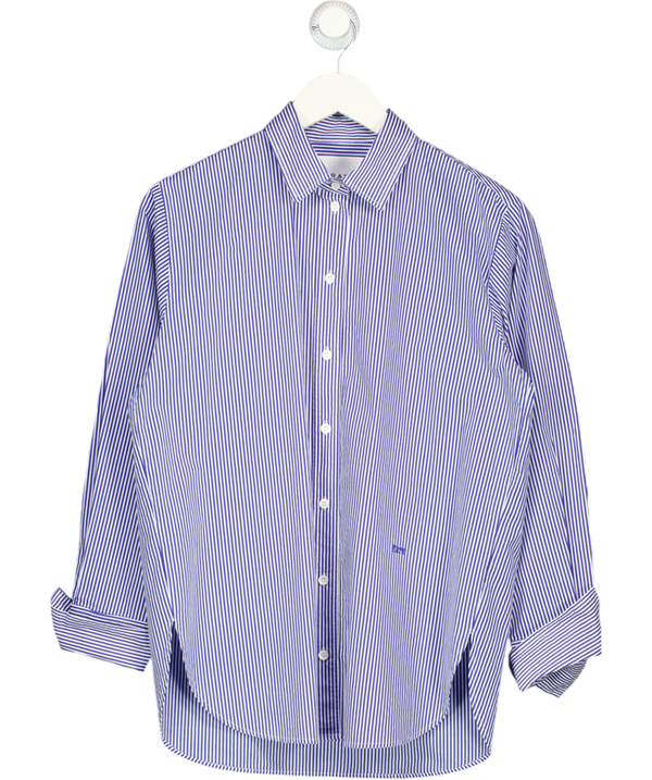 FRAME Blue & White Striped 100% Organic Cotton Oversize Classic Shirt UK XXS
