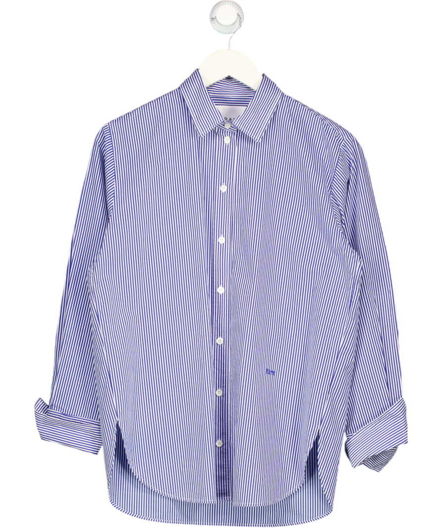 FRAME Blue & White Striped 100% Organic Cotton Oversize Classic Shirt UK XXS