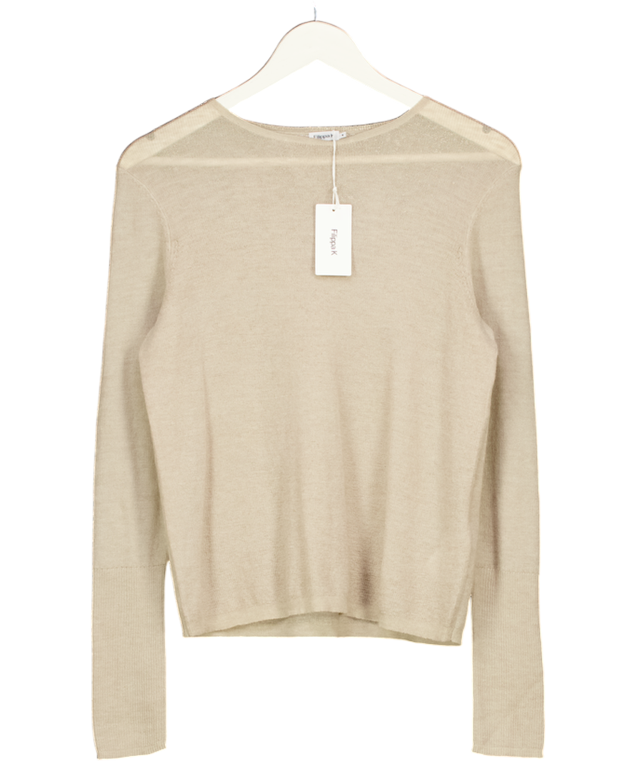 FILIPPA K Ines Beige Mohair & Wool Blend Fine Knit Jumper UK S