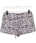 MELISSA ODABASH Blue & White Azteck Knit Beach Shorts UK S