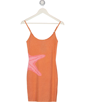 WHITE FOX Orange Sparkle Kn It Mini Dress UK XS