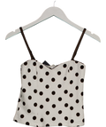 ZARA White Polka Dot Corset Top UK M