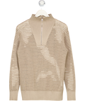 VARLEY Beige Cashmere Stone Billie Half-zip Knit Jumper UK XS