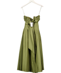 Karen Millen Green Cotton Poplin Maxi Strapless Sundress With Bow Tie At Back UK 6