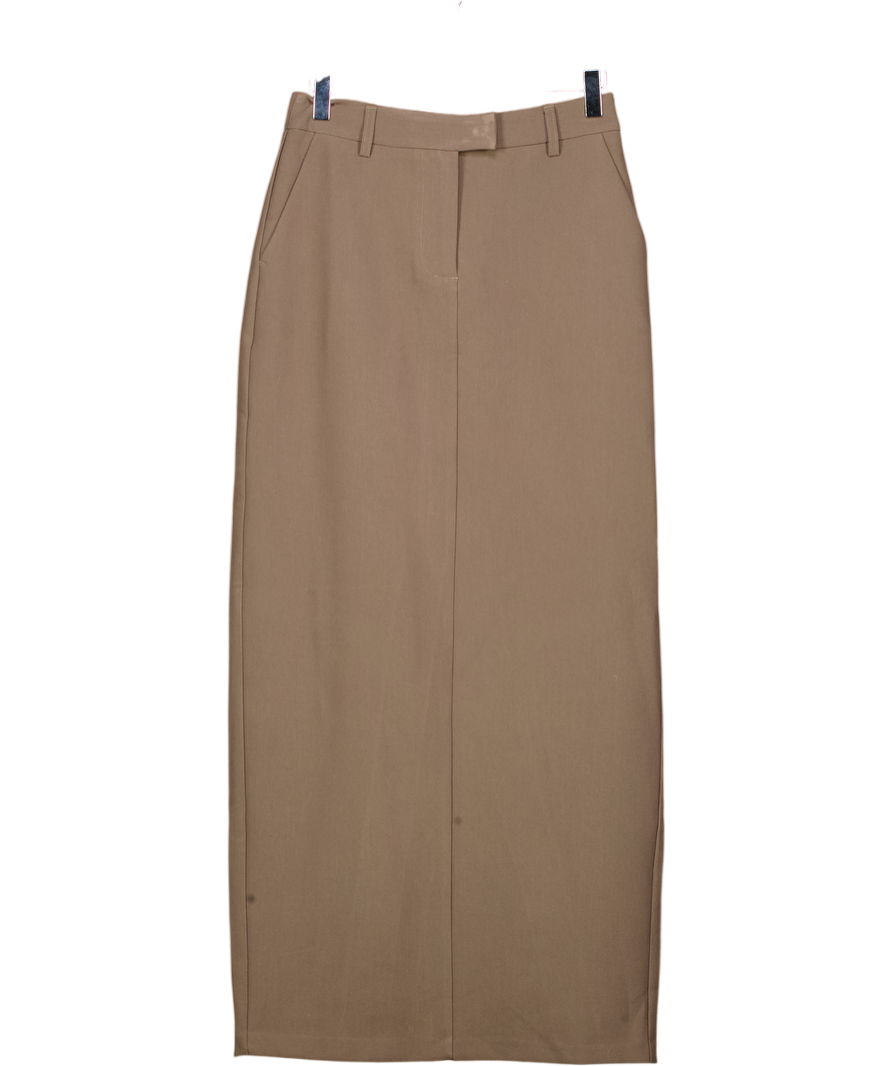 NA-KD Brown Pencil Maxi Skirt UK 6