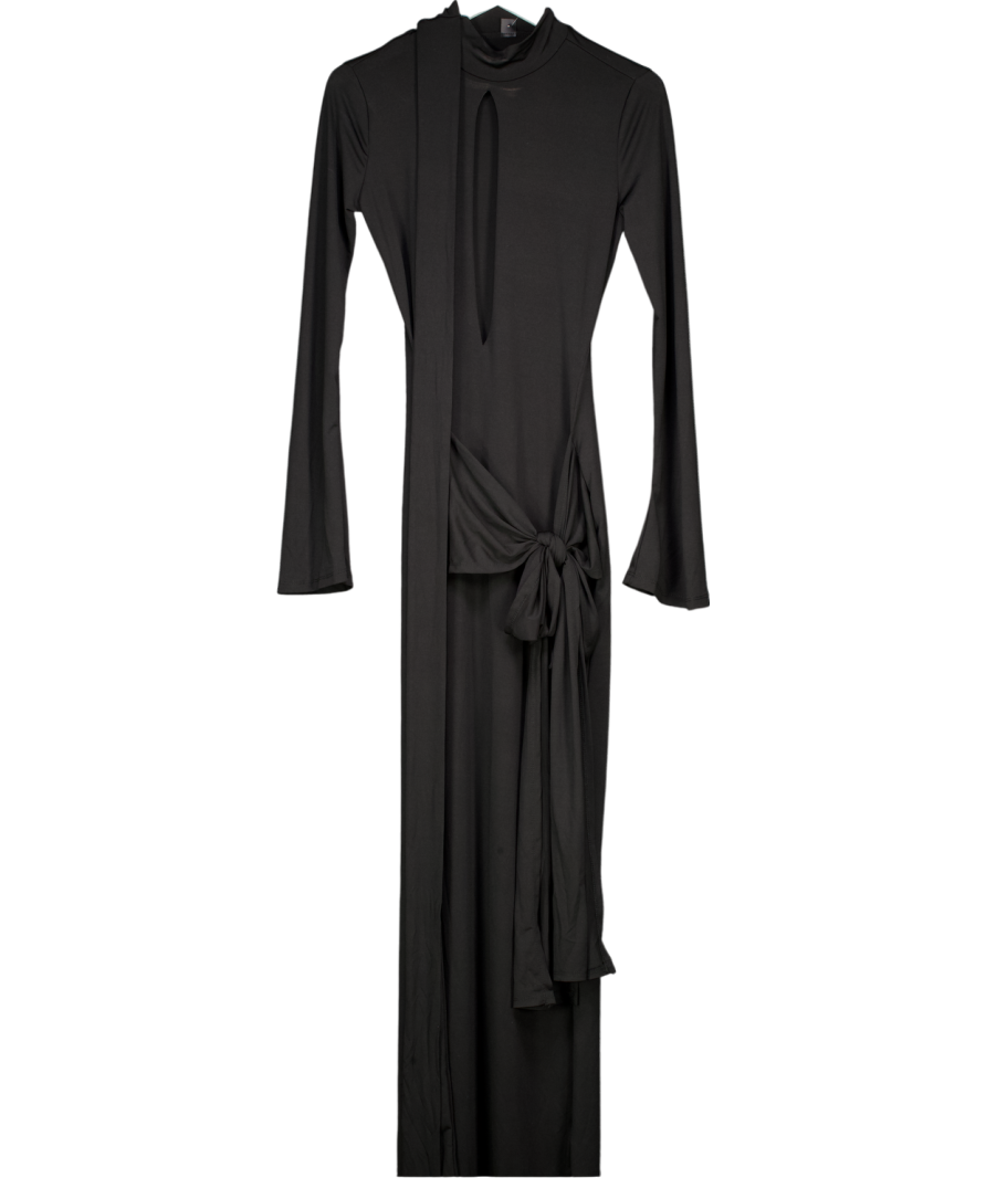 SHEIN Black Long Sleeve High Neck Cut Out Maxi Bodycon Dress UK XS