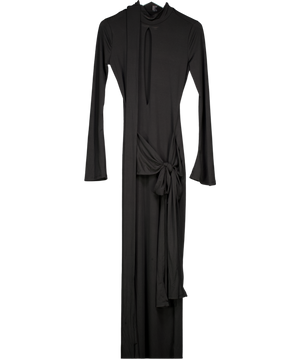SHEIN Black Long Sleeve High Neck Cut Out Maxi Bodycon Dress UK XS
