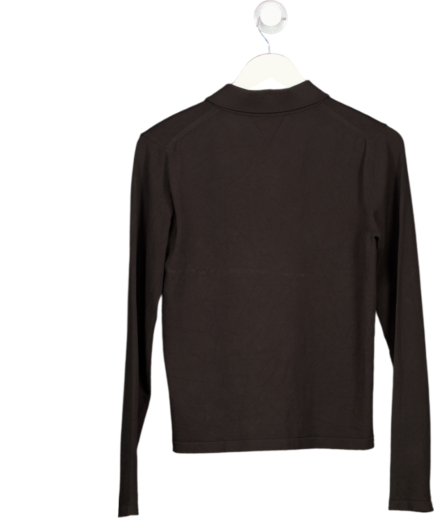 BOTTEGA VENETA Black Viscose Jersey Polo Top UK M