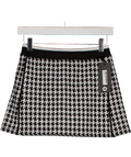 ASTORIA ACTIVEWEAR Black Seamless Knit Mini Skort - Black/grey Houndstooth UK S