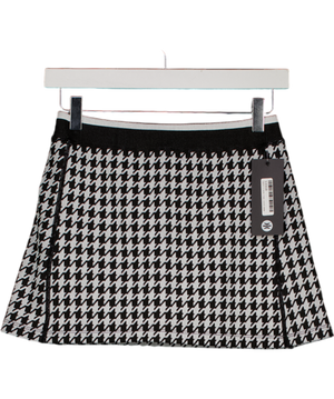 ASTORIA ACTIVEWEAR Black Seamless Knit Mini Skort - Black/grey Houndstooth UK S