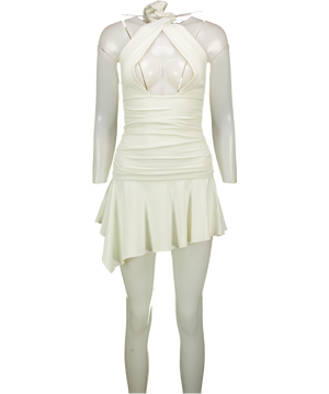 Mars the Label Cream Halter Neck Mini Dress UK 8