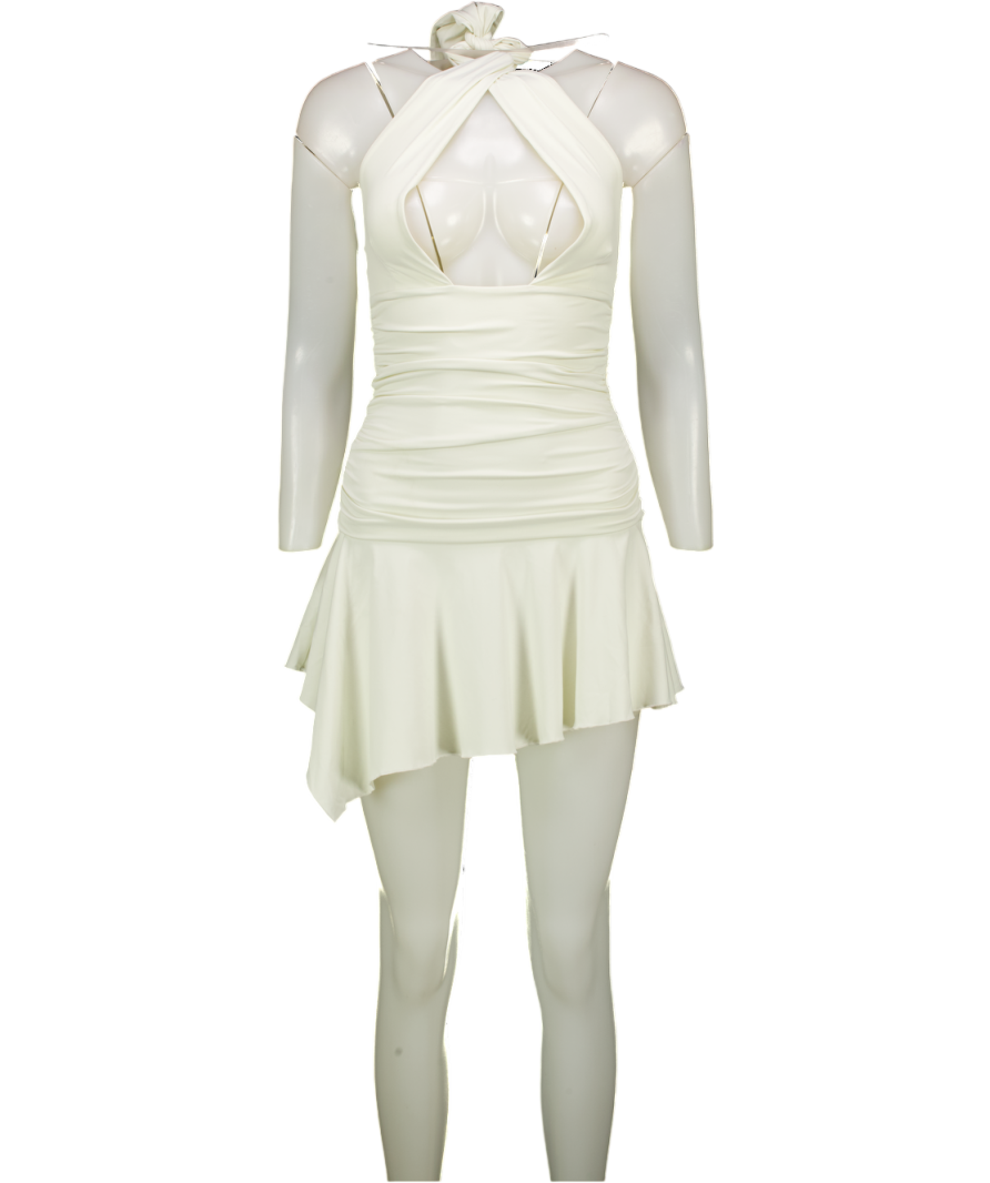 Mars the Label Cream Halter Neck Mini Dress UK 8