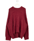 ASOS Curve Burgundy Red Fuzzy Knit Jumper UK XL