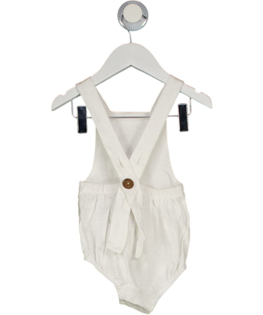 FREYA LILLIE White 100% Organic Linen Romper 3-6 Months